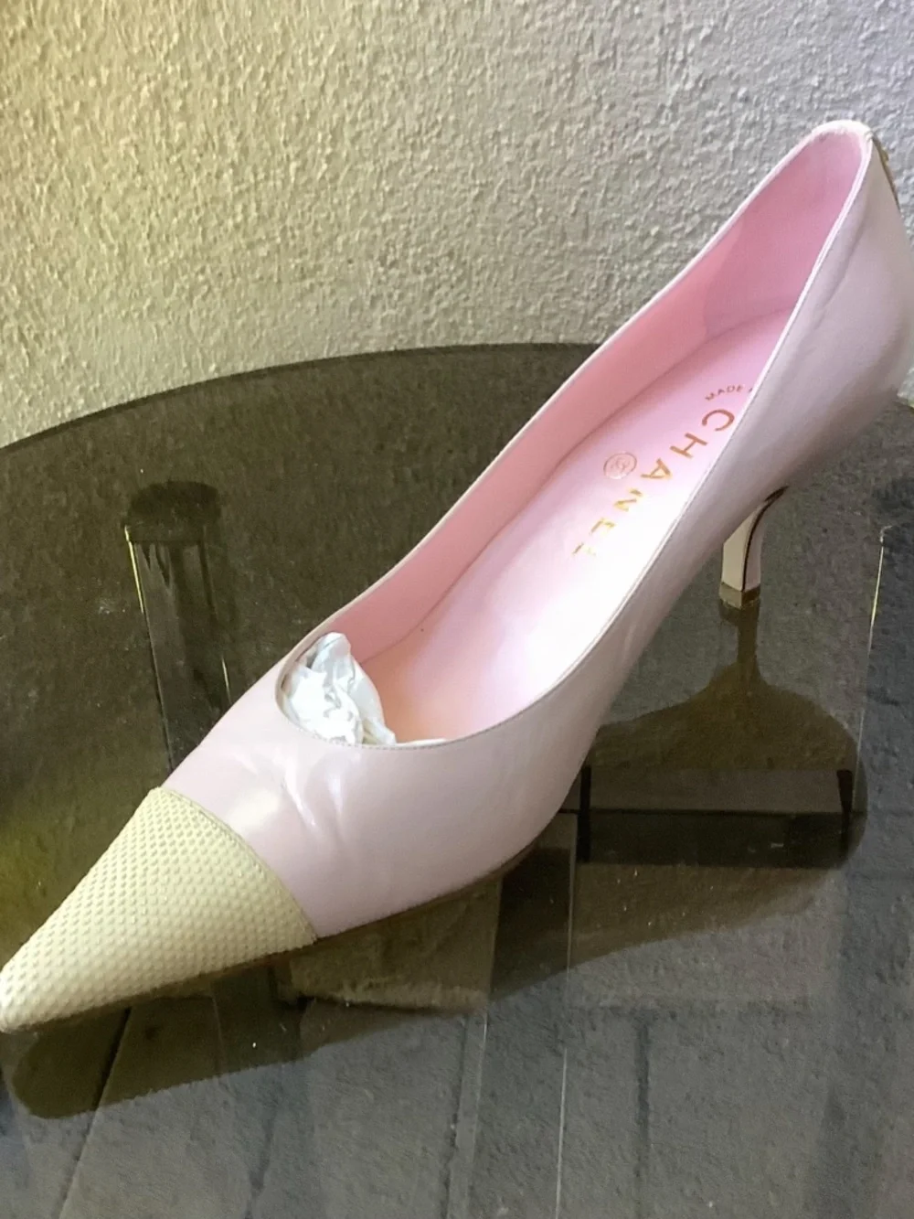 CHANEL Rare Pink Kitten Heel Pumps Size 7.5 - 8 - Picture 3 of 6